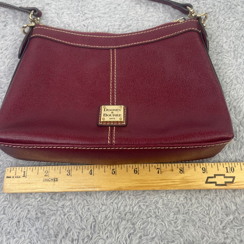 Dooney & Bourke Crossbody Bag Womens Small Burgundy Saffiano Leather Bag - Picture 7 of 8